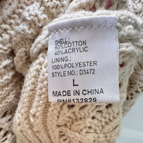 Miou Muse Abigale Crochet Maxi Dress Cream Boho Knit APIARI Size Large - Picture 6 of 11